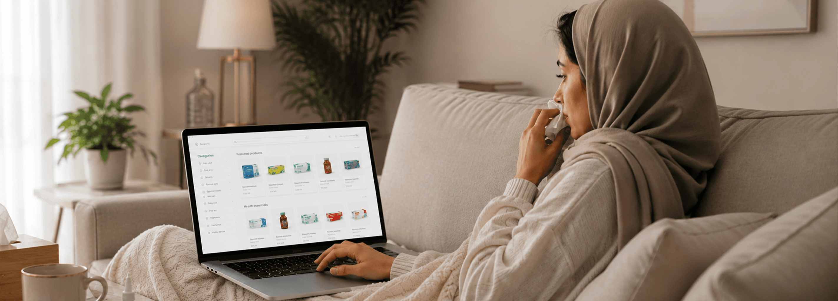 A girl developing pharmacy eCommerce website
